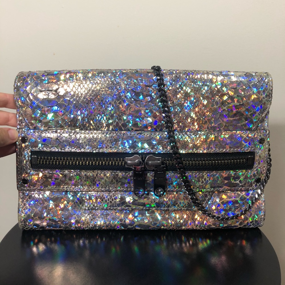 Milly Holographic Python-Embossed Purse - image 1